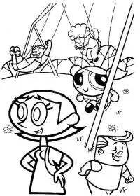 Fisă de colorat cu Powerpuff girls de colorat p08