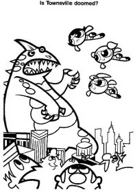 Fisă de colorat cu Powerpuff girls de colorat p10