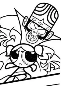 Fisă de colorat cu Powerpuff girls de colorat p16