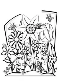 Fisă de colorat cu Primavara de colorat p128