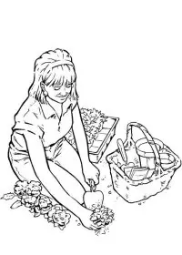 Fisă de colorat cu Primavara de colorat p135