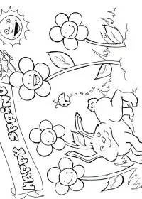 Fisă de colorat cu Primavara de colorat p27
