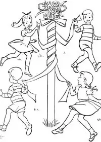 Fisă de colorat cu Primavara de colorat p74