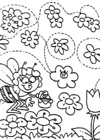 Fisă de colorat cu Primavara de colorat p79