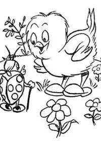 Fisă de colorat cu Primavara de colorat p84