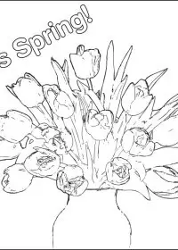 Fisă de colorat cu Primavara de colorat p94