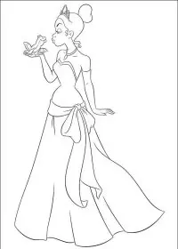 Printesa Si Broasca de colorat