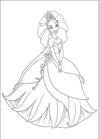 Fisă de colorat cu Printesa si broasca de colorat p06