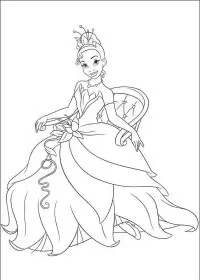 Fisă de colorat cu Printesa si broasca de colorat p08