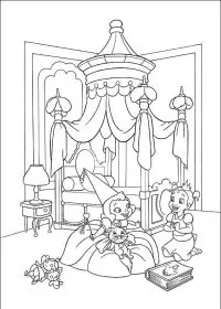 Fisă de colorat cu Printesa si broasca de colorat p09