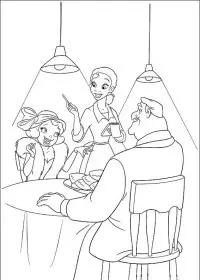 Fisă de colorat cu Printesa si broasca de colorat p17