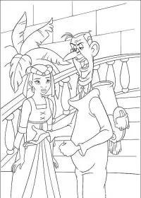 Fisă de colorat cu Printesa si broasca de colorat p19