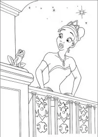 Fisă de colorat cu Printesa si broasca de colorat p24