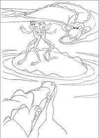 Fisă de colorat cu Printesa si broasca de colorat p30