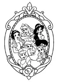 Fisă de colorat cu Printesele disney de colorat p03