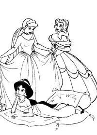 Fisă de colorat cu Printesele disney de colorat p22