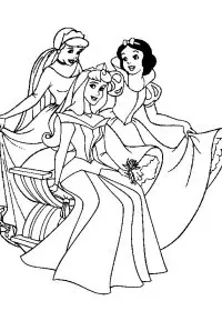 Fisă de colorat cu Printesele disney de colorat p23