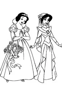 Fisă de colorat cu Printesele disney de colorat p24