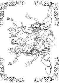 Fisă de colorat cu Printesele disney de colorat p71