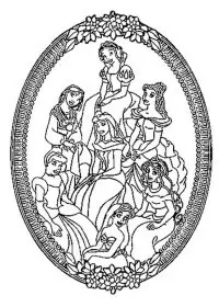 Fisă de colorat cu Printesele disney de colorat p73