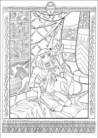 Fisă de colorat cu Printul egiptului de colorat p09