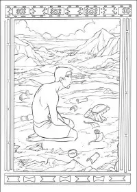 Fisă de colorat cu Printul egiptului de colorat p14