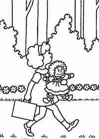 Fisă de colorat cu Raggedy ann and andy de colorat p03