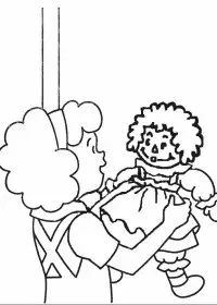 Fisă de colorat cu Raggedy ann and andy de colorat p08