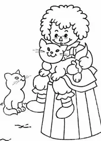 Fisă de colorat cu Raggedy ann and andy de colorat p09