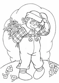 Fisă de colorat cu Raggedy ann and andy de colorat p12