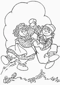 Fisă de colorat cu Raggedy ann and andy de colorat p13