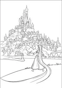 Fisă de colorat cu Rapunzel de colorat p10