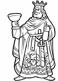 Fisă de colorat cu Regi medievali de colorat p26