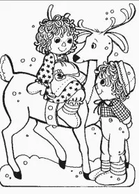 Renii Lui Mos Craciun de colorat