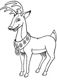 Fisă de colorat cu Renii lui mos craciun de colorat p07