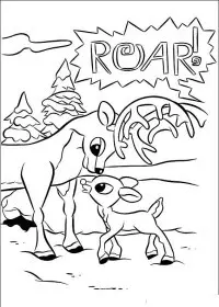 Fisă de colorat cu Rudolph de colorat p04