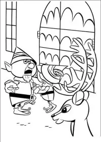 Fisă de colorat cu Rudolph de colorat p31
