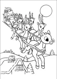 Fisă de colorat cu Rudolph de colorat p40