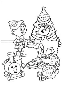 Fisă de colorat cu Rudolph de colorat p45
