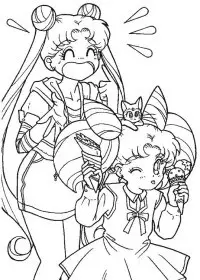 Fisă de colorat cu Sailor moon de colorat p63