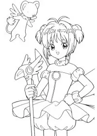 Fisă de colorat cu Sakura de colorat p02