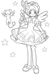 Fisă de colorat cu Sakura de colorat p03