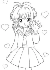 Fisă de colorat cu Sakura de colorat p05