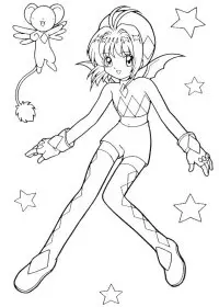 Fisă de colorat cu Sakura de colorat p06