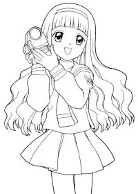 Fisă de colorat cu Sakura de colorat p08