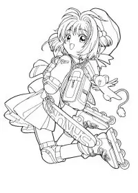 Fisă de colorat cu Sakura de colorat p09