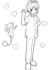 Fisă de colorat cu Sakura de colorat p13