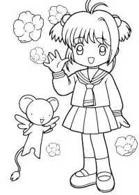 Fisă de colorat cu Sakura de colorat p19