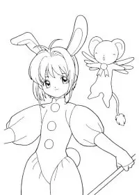 Fisă de colorat cu Sakura de colorat p23