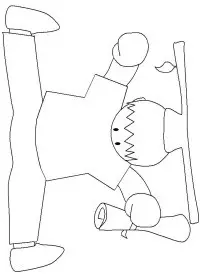 Fisă de colorat cu Scoala de colorat p07